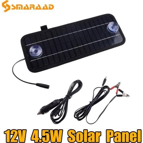 4.5W 12V Solar Cell Polycrystalline Solar Panel DIY Solar Toy Panel Charger for Car RV Boat Home Roof Vans Camping Solar Battery