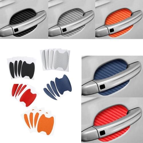 4Pcs/Set Auto Handle Protection Film Car Door Sticker Carbon Fiber Scratches Resistant Cover Exterior Styling Accessories