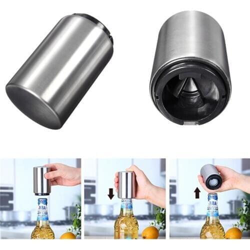 50pcs Easy Beer Bottle Opener Automatic Stainless Steel Beer Juice Drinking Bottle Opener Gift Bar Tool Opener Kitchen Cooking