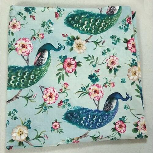 50x105cm Attactive Big Vivid Peacock Animal Printed Cotton Fabric Animal Fabric Patchwork Apparel Cloth Dress Home Decor