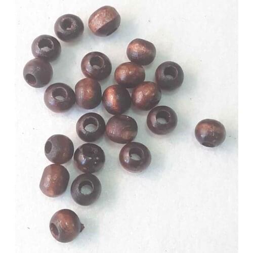 10 PCs wooden round beads. (Dark color)