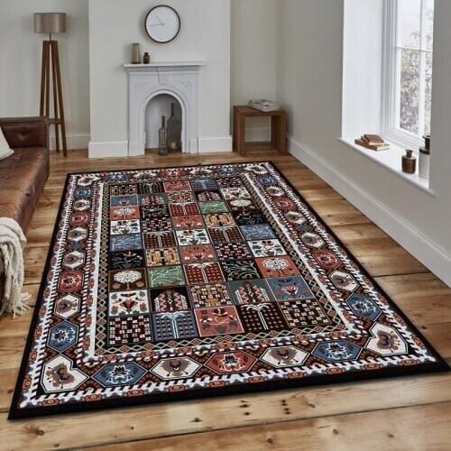 Nordic Mediterranean style large carpet geometric lattice living room carpet bedroom bedside carpet floor mats