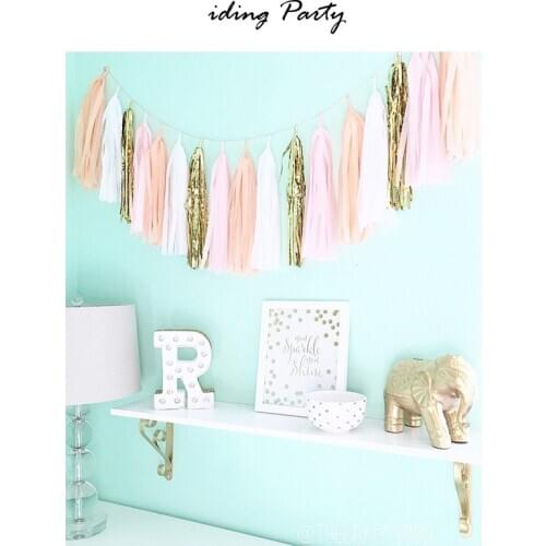 Paper tassel flower dessert table birthday background wall decoration childrens party wedding room decoration supplies ribbons