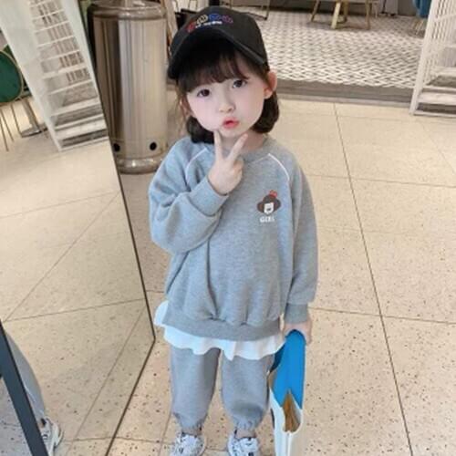 Baby Clothes Girls' Wear Spring And Autumn Style Cartoon Design Two Piece Suit Childrens Sports Suit Jump Suit For Kids Girls