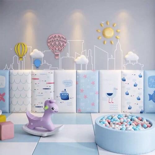 Home Headboard Bed Kids Room Decor Art Tatami Anti Collision Self-adhesive Beds Heads Wall Stickers Front Panels Head Boards