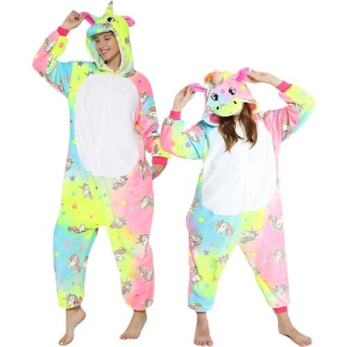 Flannel Unicorn Matching Family Outfits Sleepwear Kigurumi Animal Cartoon Onesies Pajamas,if you need two pcs, please order two
