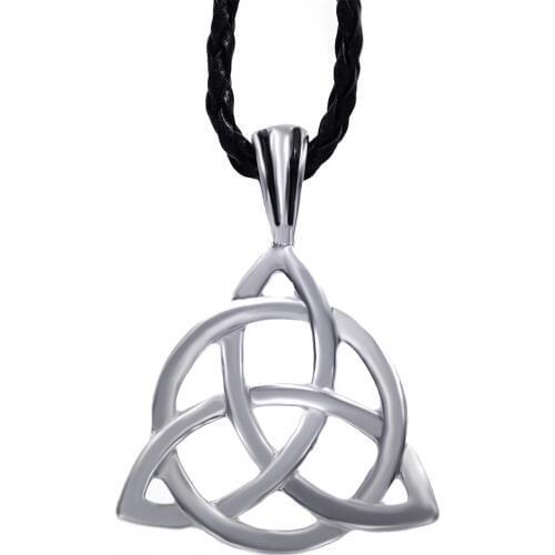 Celtics Knot Triquetra Trinity Mens Womens Pewter Pendant with 24" Necklace LP234