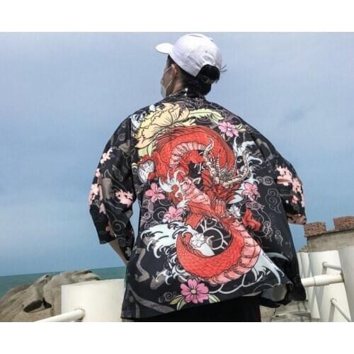Kimono Men Japanese Kimono Traditional male kimono cardigan men harajuku streetwear samurai costume male yukata haori obi
