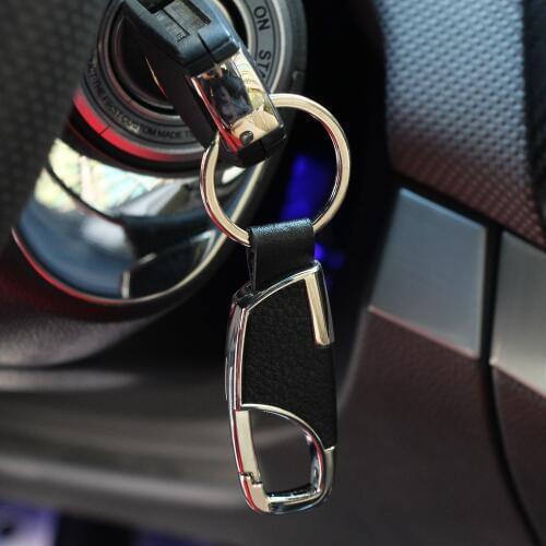 Leather Valet Key Chain with Key Rings For Skoda Octavia A2 A5 A7 Superb Fabia Rapide Yeti