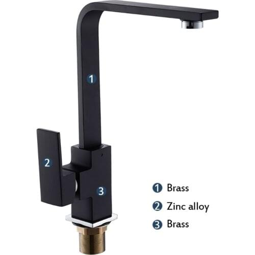 Kitchen Faucet Black 360 Degree Rotation Kitchen Sink Water Tap Hot and Cold Mixer Single Handle Tap Kitchen Accessories