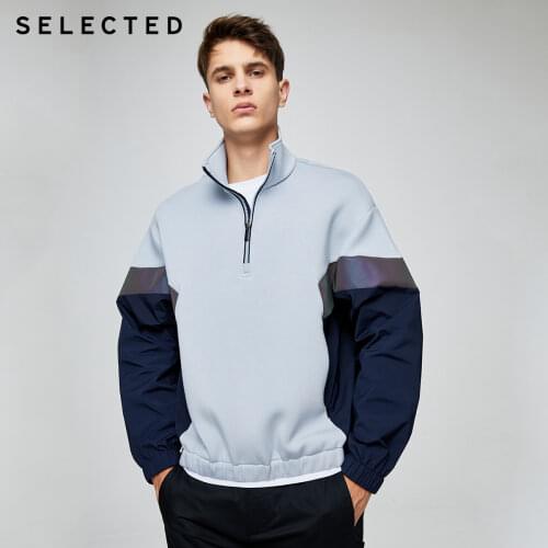 SELECTED Reflective Loose Long-Sleeves Coat for Men with Assorted Material S|420321018