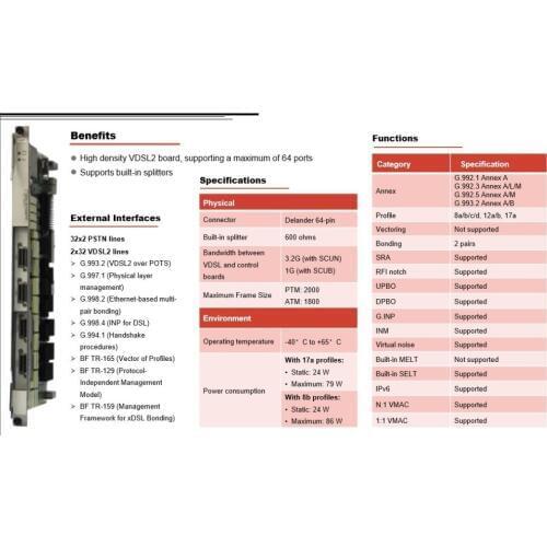 MA5600T H80dvcpe 64 PORT VDSL2 LINE CARD