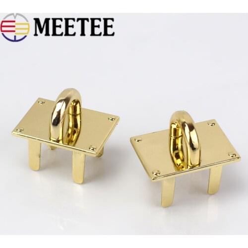 Meetee 2/4pcs 30mm Golden Bag Clasp Buckle Metal Women Luggage O Ring Hardware Crafts Pendant Base Decor Accessories AP613