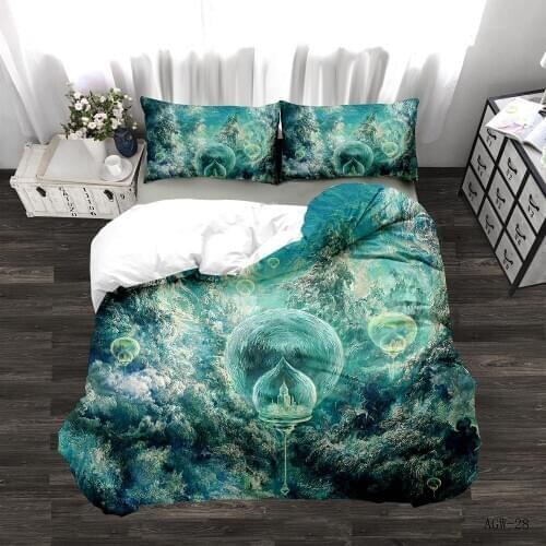 Fashion Coefficient Code Printing Grinding MAO Quilt Cover With Zipper Closure 1 Quilt Cover + 2 Pillowcase US / EU / AU Size