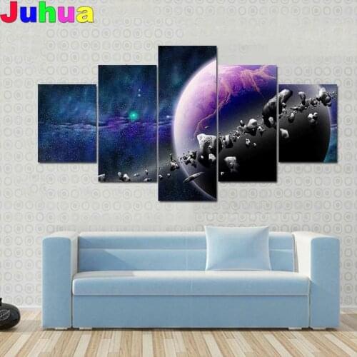 5 Pcs set Asteroids in Planet Space 5d diy diamond painting full drill mosaic diamond stitch embroidery gift school decor