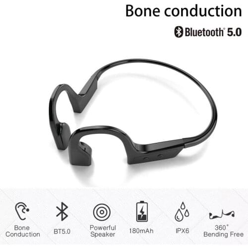 Bone Conduction Headphones Bluetooth-compatible Wireless Waterproof Comfortable Wear Open Ear Hook Light Weight Sports Earphones