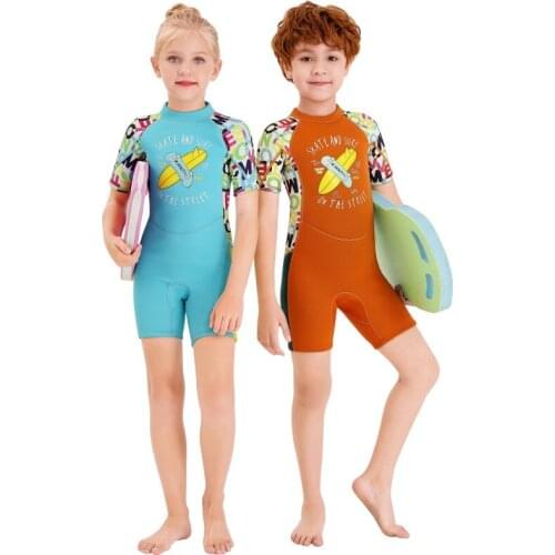 Neoprene 2.5mm Diving Suit Kids Swimwear Girls Short Surfing Swimsuit Wet Suit Girl swimsuit Diving Children Shorty