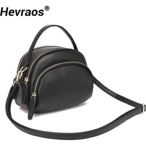 Multiple Compartments Messenger Bag Women Handbag Genuine Leather Shoulder Bag Girls Fashion Small Tote Female Crossbody Bags