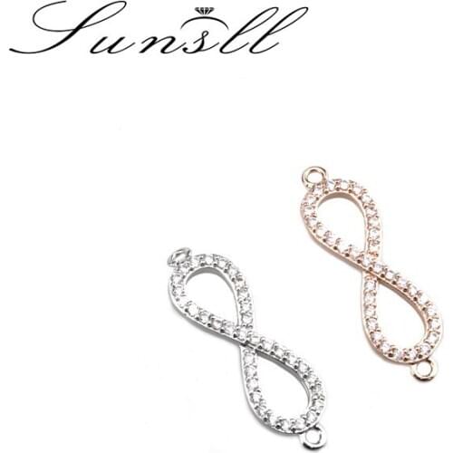SUNSLL new listing rose gold / silver copper white cubic zirconia compact simple style infinity symbol bracelet accessories gift