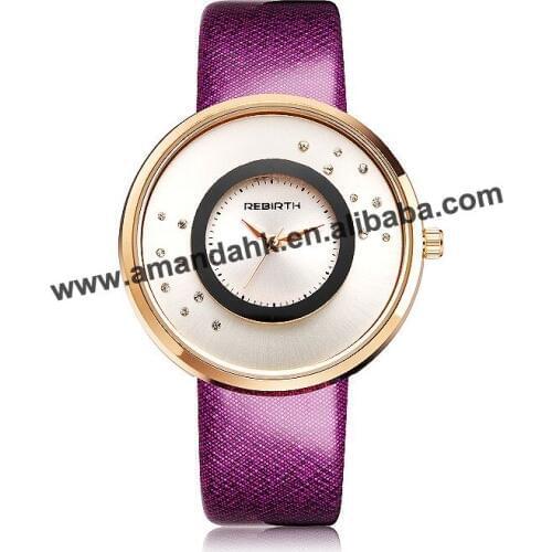 Wholesale Hot New Leather Watch Women Ladies Dress Quartz Wristwatch Rhinestone Leather Gold Case Watches JH11513