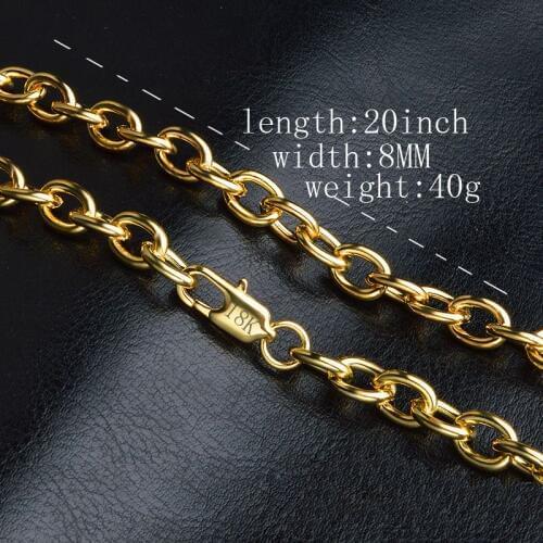 20 inch N925 sterling Silver color necklace yellow necklace 1 piece / promotion! 8mm mens jewelry high fashion womens fashion