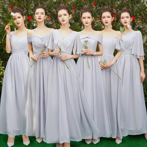 Bridesmaids Dresses Simple Strapless Off The Shoulder Lace Tulle Pleat Jersey Floor-Length A-Line Women Wedding Party Gown E314