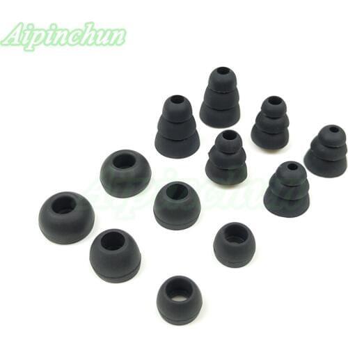 Aipinchun 6Pairs/Set Silicone Earbuds Eartips Earplug Ear Pads Buds Tips for In-Ear Earphone for Dr. Dre Tour Black Color