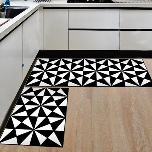 Nordic Geometric Creative Kitchen Mat Anti-Slip Bathroom Carpet Slip-Resistant Washable Entrance Door Mat Hallway Floor Area Rug