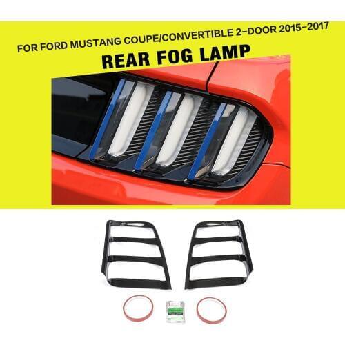 Car-Styling Carbon Fiber Racing Rear Light Tail Lamp Cover Caps Fit for Ford Mustang Coupe Convertible 2-Door 2015 - 2017