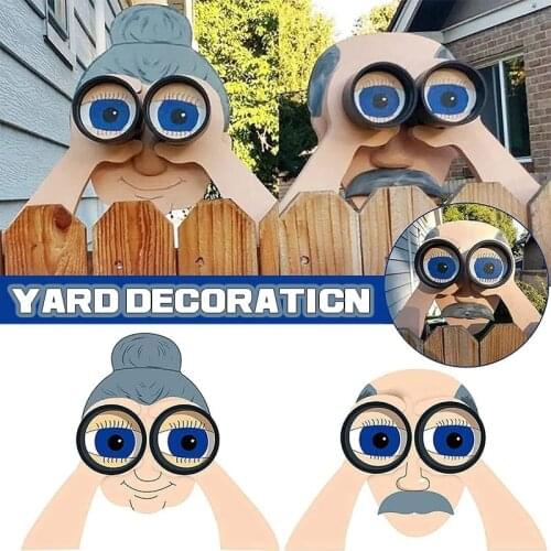 Fence Decoration Nosy Old Man And Lady Garden Yard Art Fathers Day Gift Garden Decoration Outdoor Decoracion Exterior Dropship