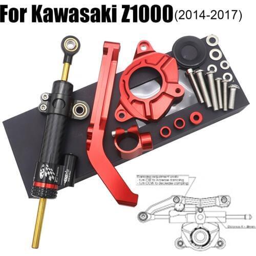 High quality Motorcycle Steering Damper Stabilizer & Bracket For KAWASAKI Z1000 Z 1000 2014 2015 2016 2017