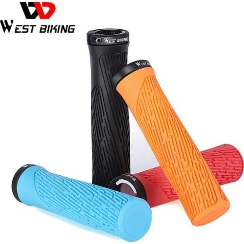 WEST BIKING Bicycle Grips Soft Rubber MTB Road Bike Grips Shockproof Anti-Slip Handlebar Cover Ergonomic Cycling Handlebar