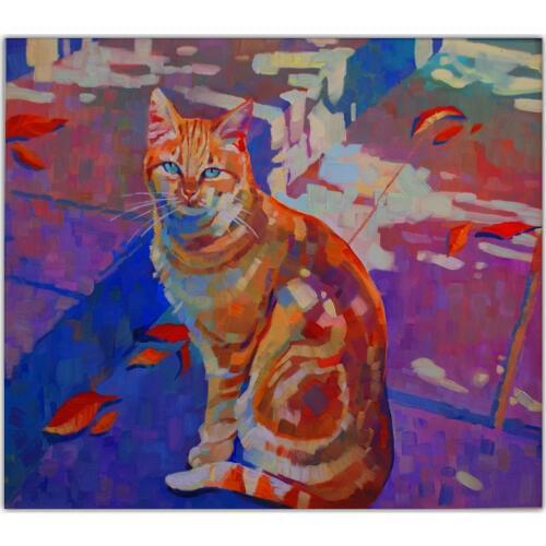 Wlong Large size Printing Oil Painting Cats Painting Art Wall Art canvas prints pictures for living room and bedroom No Frames