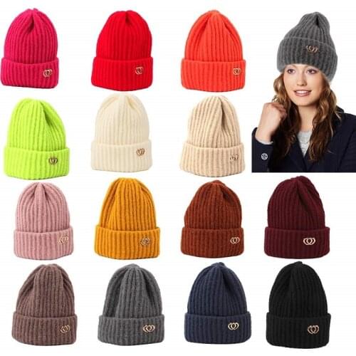 New Winter Hats for Women Adult Beanie Fashion Cap Solid Color Cotton Knitted Warm Bonnet Outdoor Cycling Casual Bone Hats 2021