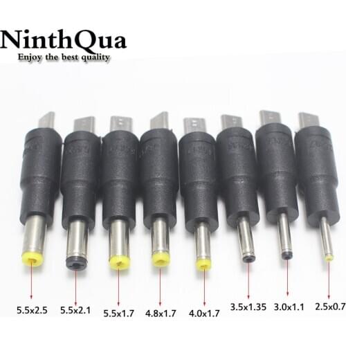 1pcs 5.5x2.5 5.5x2.1 5.5*1.7 4.8*1.7 4.0*1.7 2.5*0.7 3.5*1.35 mm 5V DC Power Plug Adapter Connector to Micro USB Male Connector