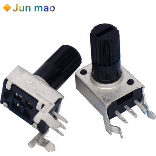 10pcs RV09 horizontal 12.5mm Shaft 5K 10K 50K 100K 0932 Adjustable Resistor 9 type 3Pin Seal Potentiometer Regulator Switch New