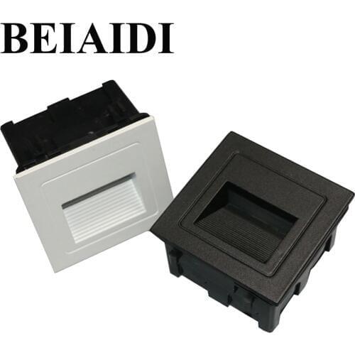BEIAIDI 10pcs Waterproof LED Corner Lamp Footlight 1W 3W Embedded Staircase Corner Lamp For Hotel Plaza Outdoor Stairway Lamp