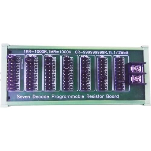 1R - 9999999R Seven Decade Programmable Resistor Board, Step 1R, 1%, 1/2 Watt. Panel Mounting