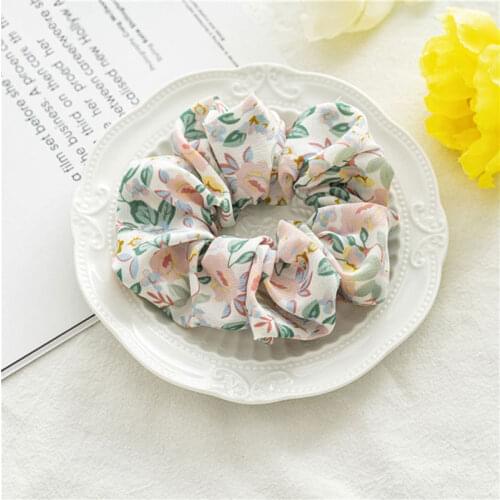 2021 Ponytail Floral Hair Accessories Hair Scrunchies Women Fashion Cute Elastic Hair Rubber Bands Headwear Handmade Hair Rope