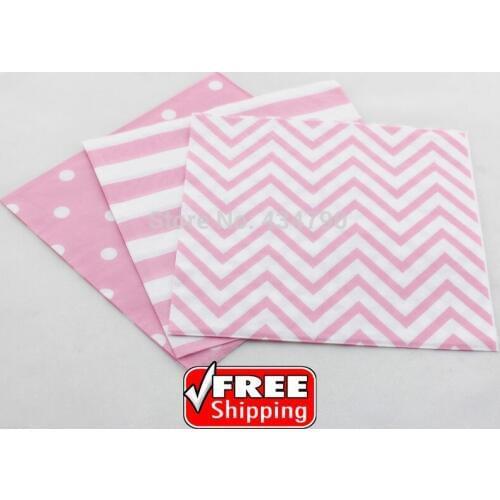 60pcs Mixed 3 Designs Baby Pink Paper Napkins Striped Polka Dot Chevron,Party Supplies,Decorations,Tableware for Baby Shower