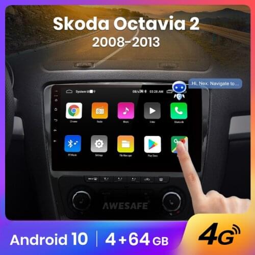 AWESAFE PX9 for SKODA Octavia 2 2008- 2010 2011 2012 2013 A5 Car Radio Multimedia video player GPS No 2 din Android 10 2GB+32GB