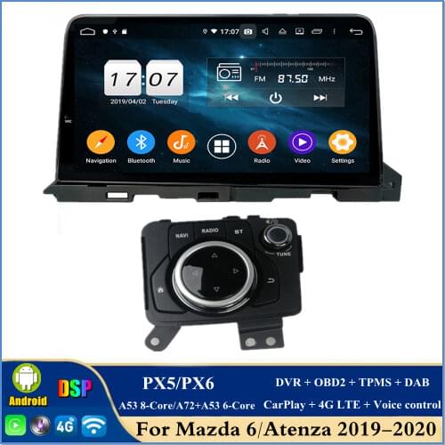 CarPlay & Android Auto DSP PX6 Android 10 Car DVD Player for Mazda 6 2019 2020 Stereo Radio GPS Navigation Bluetooth 5.0 WIFI