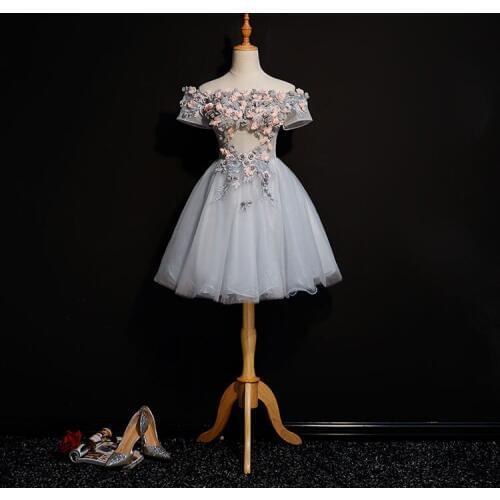 Free ship short lolita alice cosplay grey 3d flowers short ball gown medieval dress Renaissance gown queen Victorian/Belle Ball