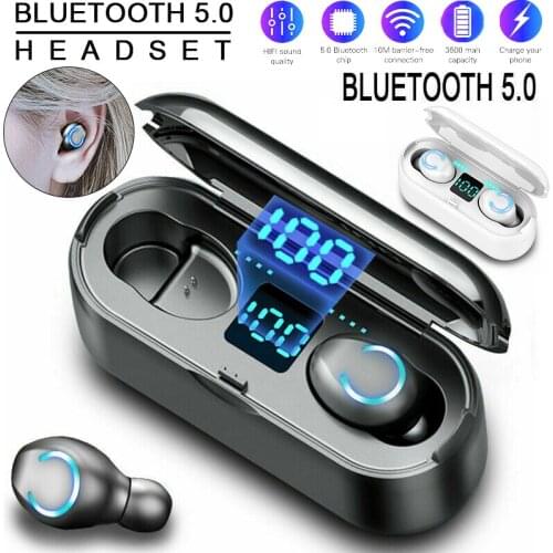 2021 bluetooth 5.0 Wireless Earphones Dual Mini Earbuds In-ear Headphones Mic Hands-free Stereo Earphone Great For Sports