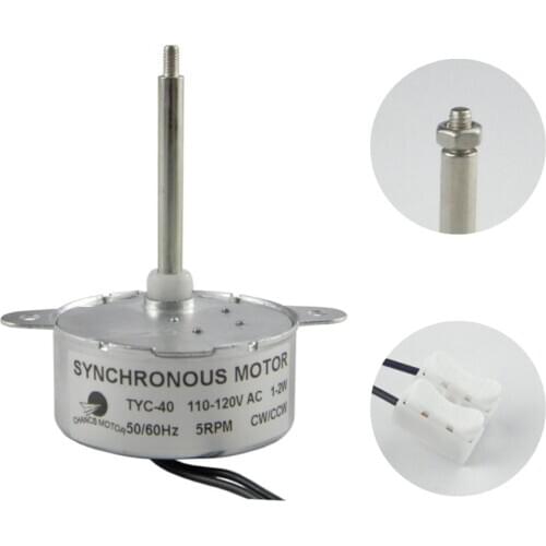 CHANCS TYC-40 110V 46mm AC Small Gear Synchro Motor 5/6RPM CW/CCW by Electric Motor Suppliers