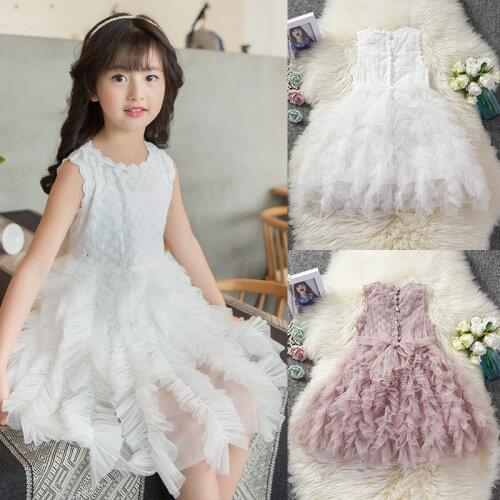 Citgeett Summer Toddler Kid Baby Girl Sleeveless Xmas Tulle Tutu Party Pageant Princess Pink White Ruffle Summer Dress