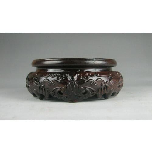 Wood round base Display stand for vase incense burner teapot statue 2.7 inch
