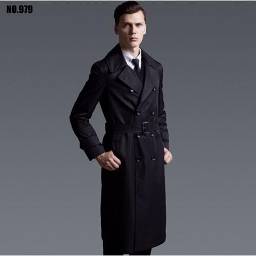 Long Coat Men Windbreaker Plus Size S-6XL Male Khaki Trench Coat Man Double Breasted Overcoat Sobretudo Masculino KJ267
