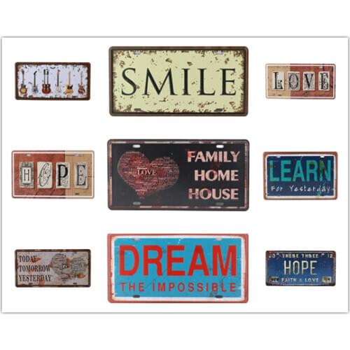Welcome To My Home/Love/Family Rule Metal Tin Sign Iron Poster Plate Decor Wall Art Bar Home Decor Vintage Painting Plaque