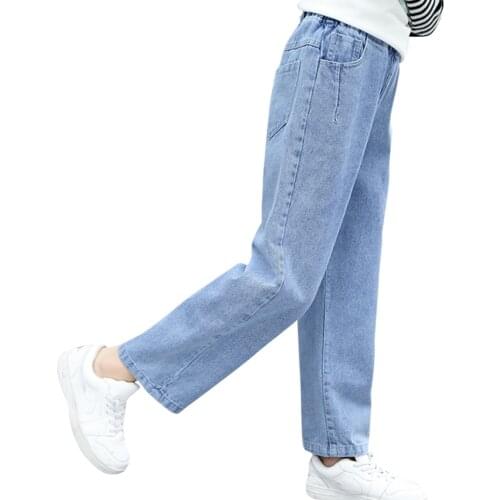 Jeans For Girls Solid Color Jeans Kids Girl Casual Style Children Jeans Spring Autumn Childrens Clothing 6 8 10 12 14